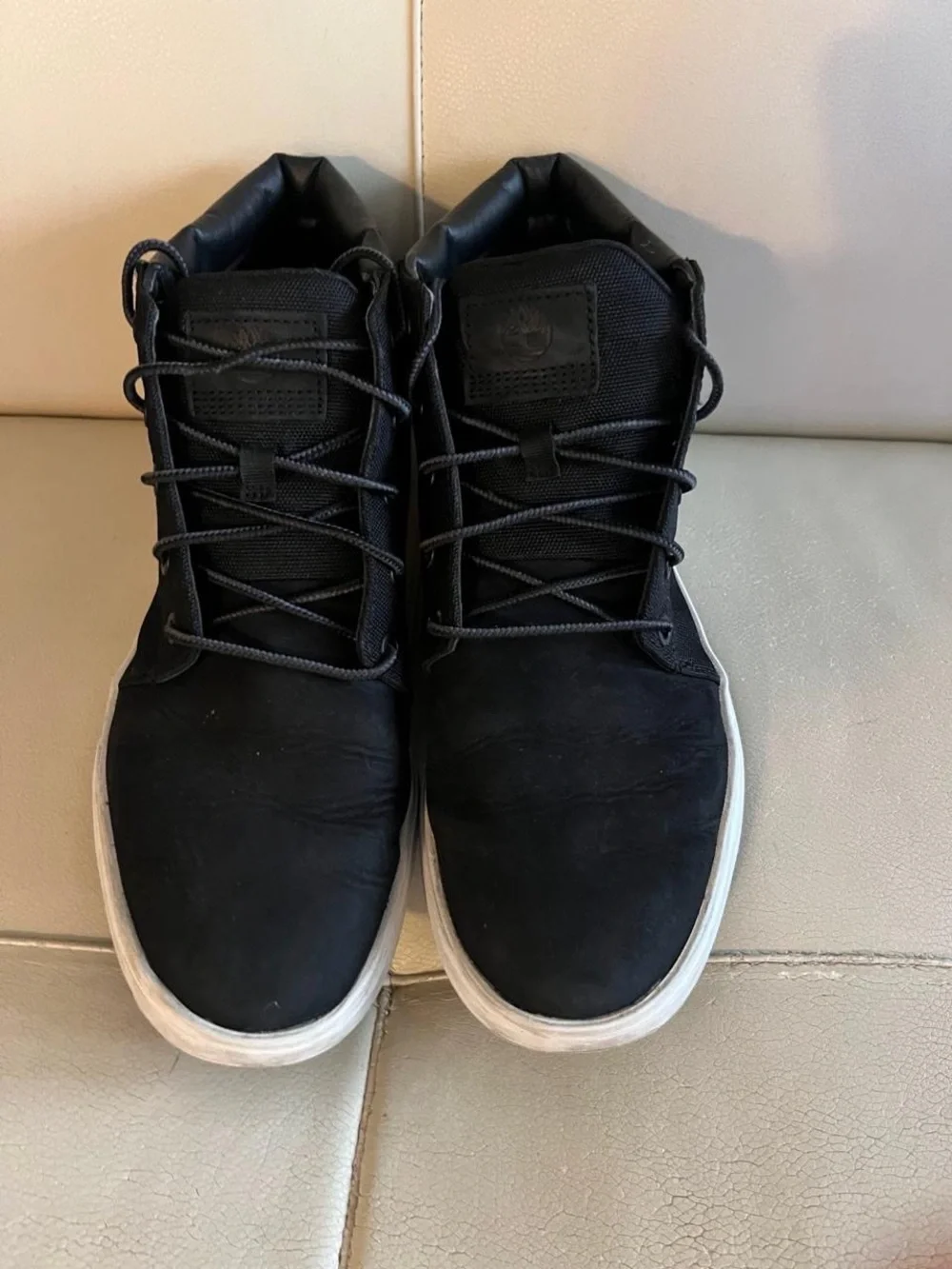 Timberland Black High-Top Sneakers with White Sole